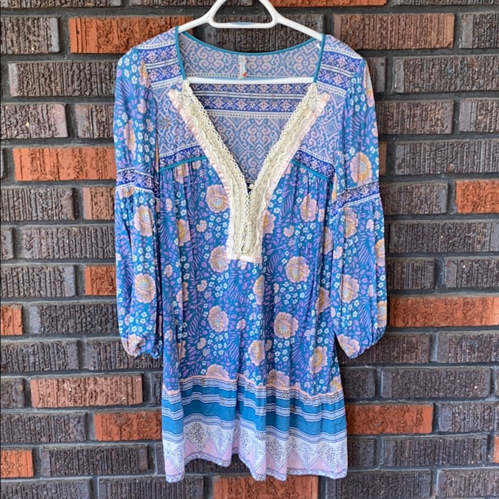 Blue Floral Free People tunic
